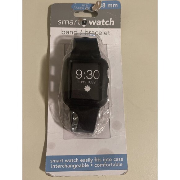 Apple Watch 42mm Case BLACK Band, Smart Watch Easily Fits into Case - Picture 1 of 6